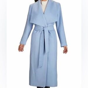 Cole Haan Light Blue Long Wool Coat